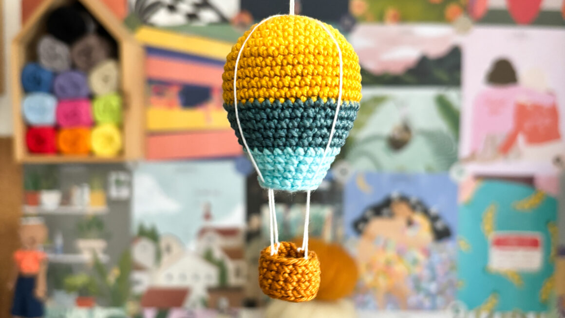 Cover Frau Line Freebie Amigurumi häkeln Heissluftballon