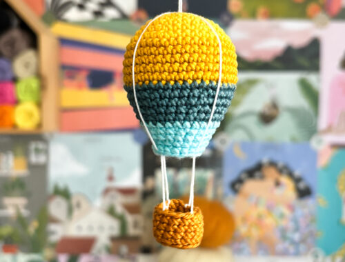 Cover Frau Line Freebie Amigurumi häkeln Heissluftballon